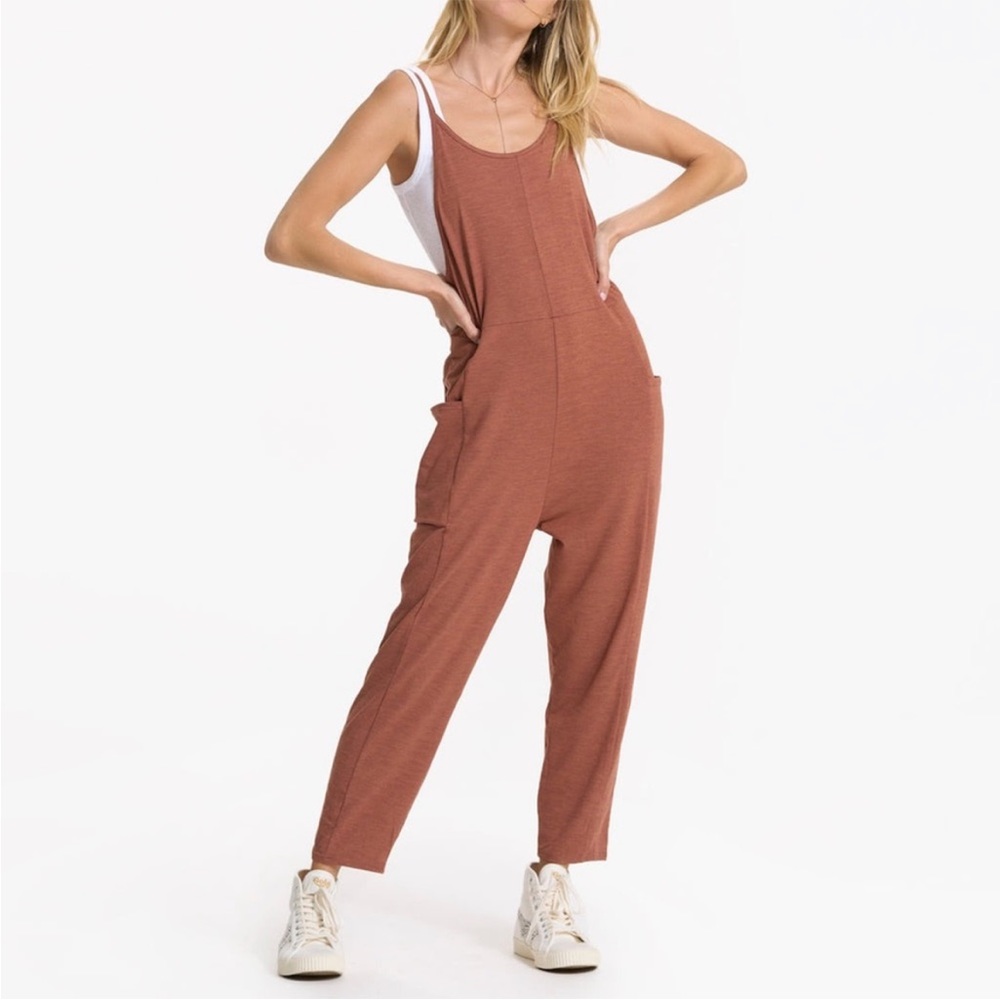 Vuori Rust Brown Sleeveless Jumpsuit